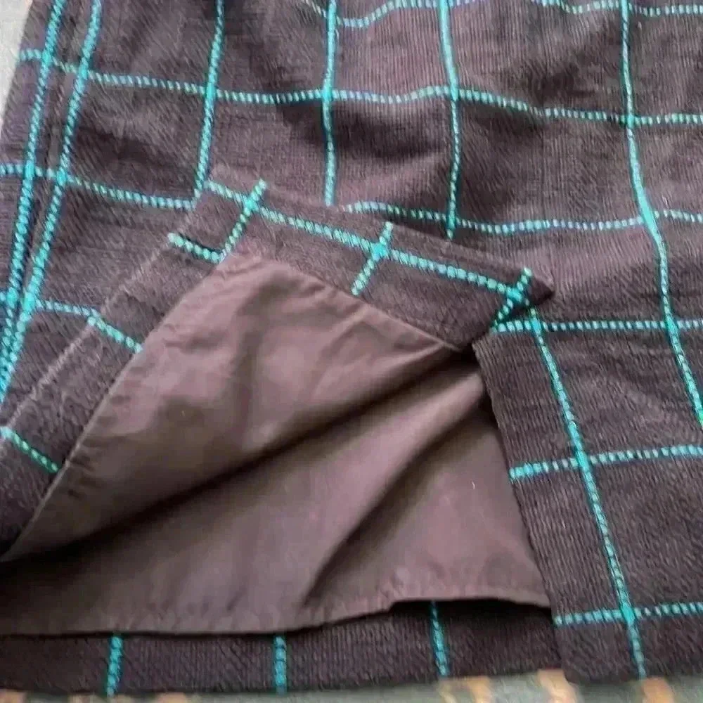 Banana republic woven cotton grid lined skirt zero